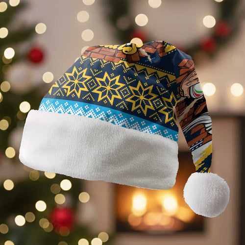 Santa’s Titan Warrior Personalized Christmas Santa Hat Christmas Rugby League Spirit - Aussie Hoodie