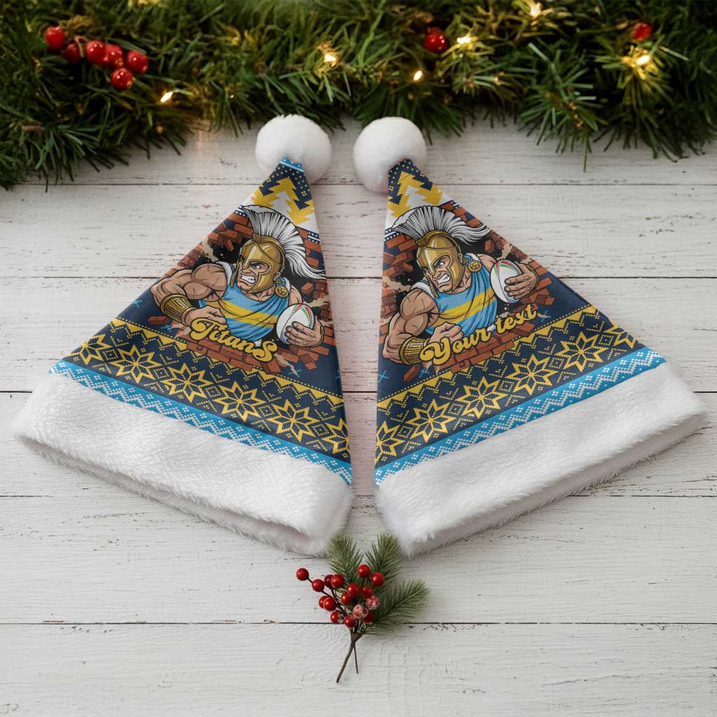 Santa’s Titan Warrior Personalized Christmas Santa Hat Christmas Rugby League Spirit - Aussie Hoodie