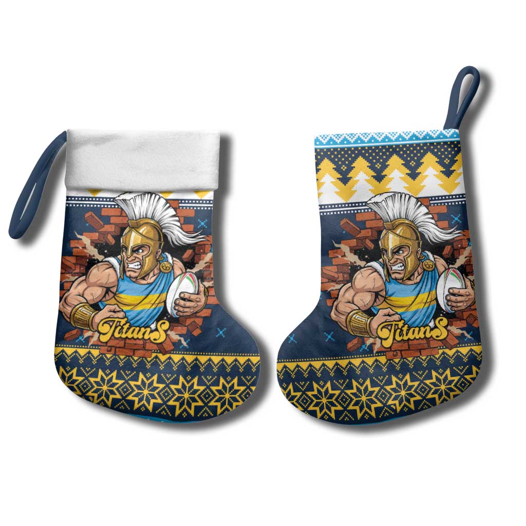 Santa’s Titan Warrior Personalized Christmas Stocking Christmas Rugby League Spirit - Aussie Hoodie