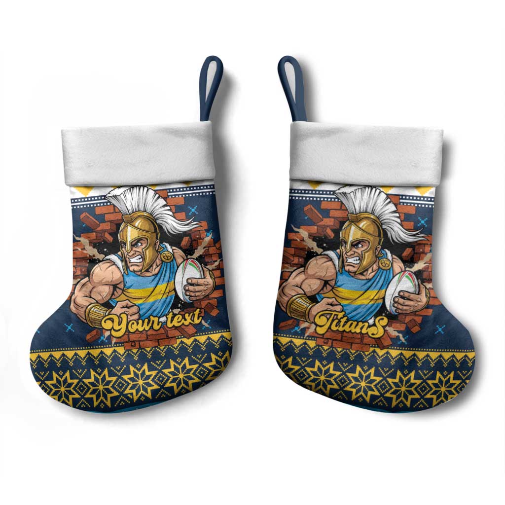 Santa’s Titan Warrior Personalized Christmas Stocking Christmas Rugby League Spirit - Aussie Hoodie