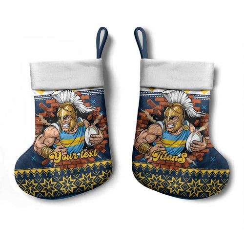 Santa’s Titan Warrior Personalized Christmas Stocking Christmas Rugby League Spirit - Aussie Hoodie