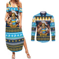 Santa’s Titan Warrior Personalized Couples Matching Summer Maxi Dress and Long Sleeve Button Shirt Christmas Rugby League Spirit - Aussie Hoodie