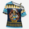 Santa’s Titan Warrior Personalized Cross Shoulder Shirt Christmas Rugby League Spirit - Aussie Hoodie
