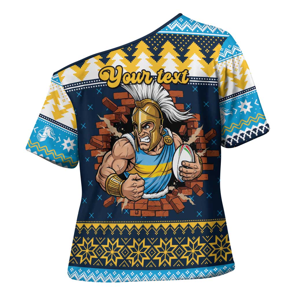 Santa’s Titan Warrior Personalized Cross Shoulder Shirt Christmas Rugby League Spirit - Aussie Hoodie