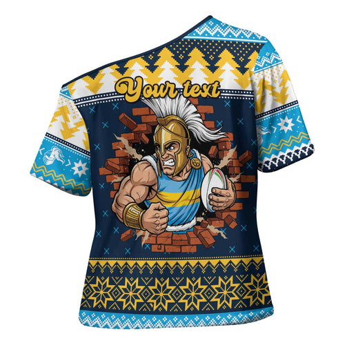 Santa’s Titan Warrior Personalized Cross Shoulder Shirt Christmas Rugby League Spirit - Aussie Hoodie
