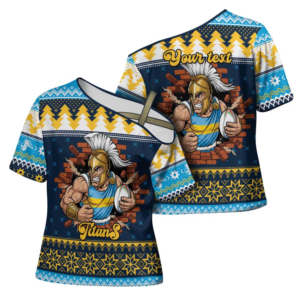 Santa’s Titan Warrior Personalized Cross Shoulder Shirt Christmas Rugby League Spirit - Aussie Hoodie