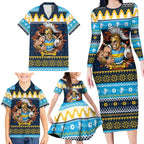 Santa’s Titan Warrior Personalized Family Matching Long Sleeve Bodycon Dress and Hawaiian Shirt Christmas Rugby League Spirit - Aussie Hoodie