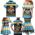Santa’s Titan Warrior Personalized Family Matching Mermaid Dress and Hawaiian Shirt Christmas Rugby League Spirit - Aussie Hoodie