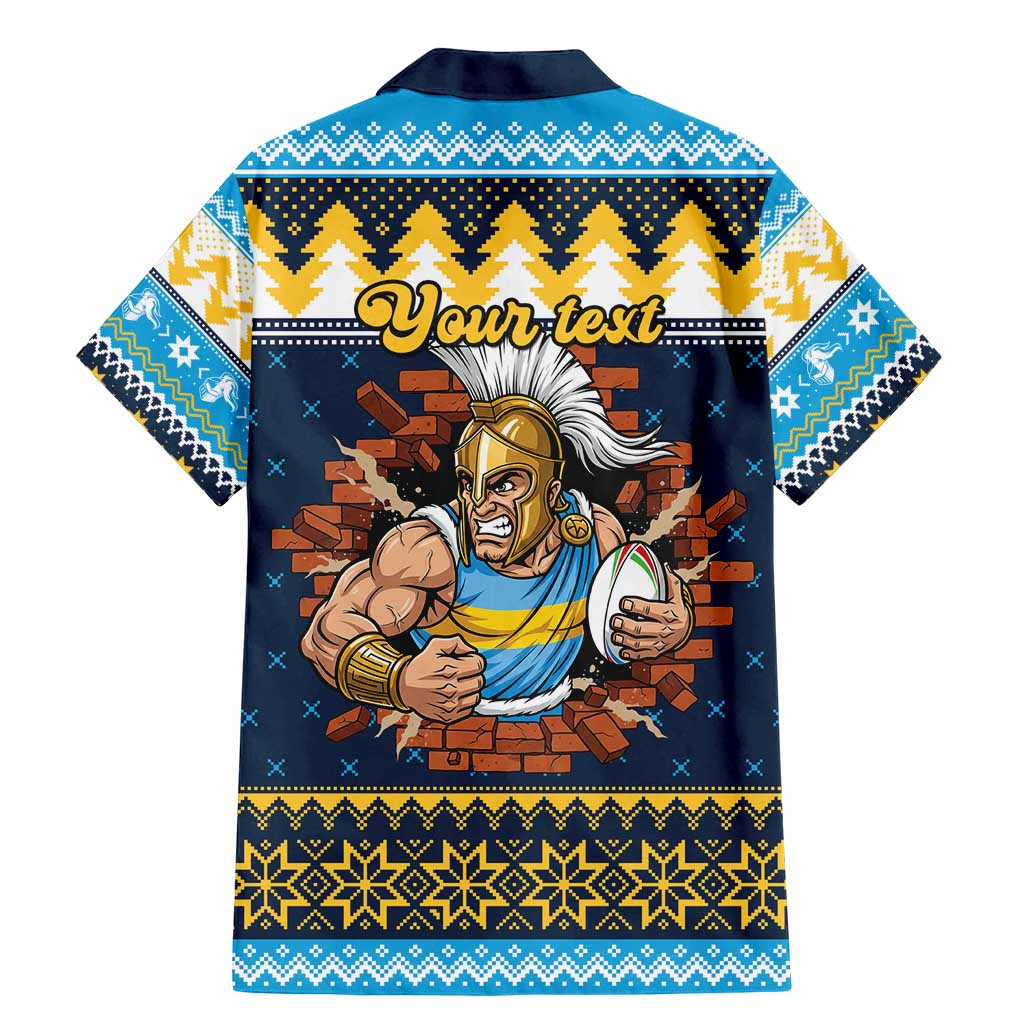 Santa’s Titan Warrior Personalized Family Matching Mermaid Dress and Hawaiian Shirt Christmas Rugby League Spirit - Aussie Hoodie