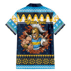 Santa’s Titan Warrior Personalized Family Matching Mermaid Dress and Hawaiian Shirt Christmas Rugby League Spirit - Aussie Hoodie