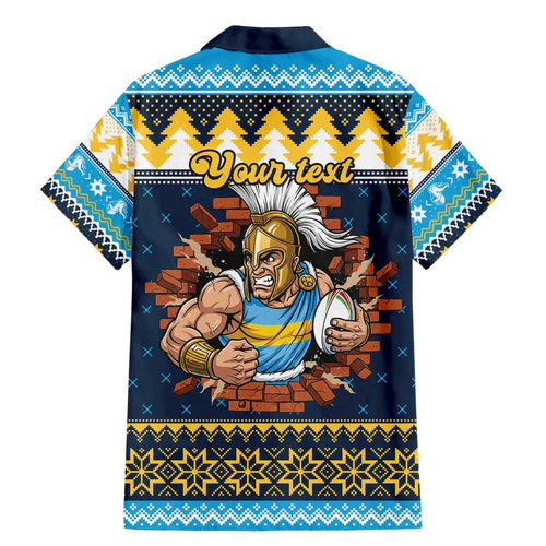 Santa’s Titan Warrior Personalized Family Matching Mermaid Dress and Hawaiian Shirt Christmas Rugby League Spirit - Aussie Hoodie
