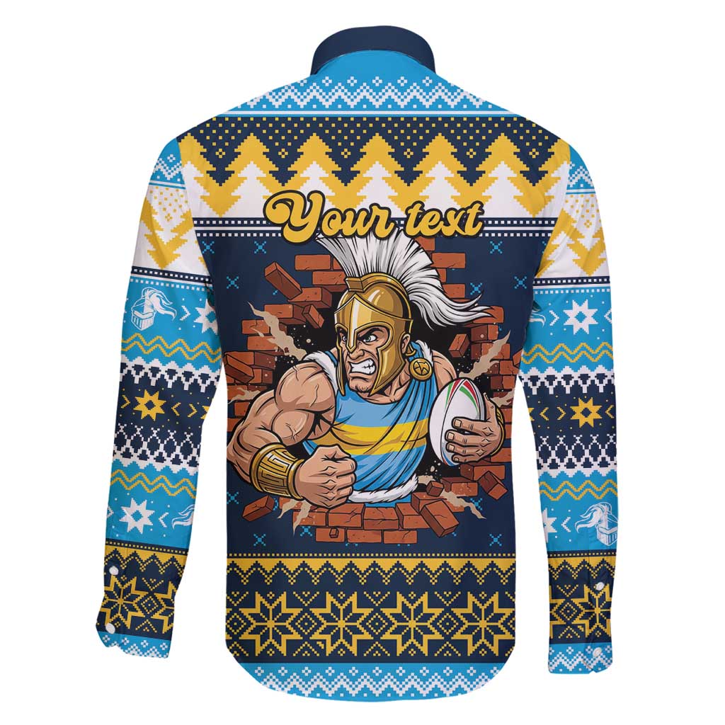 Santa’s Titan Warrior Personalized Family Matching Mermaid Dress and Hawaiian Shirt Christmas Rugby League Spirit - Aussie Hoodie