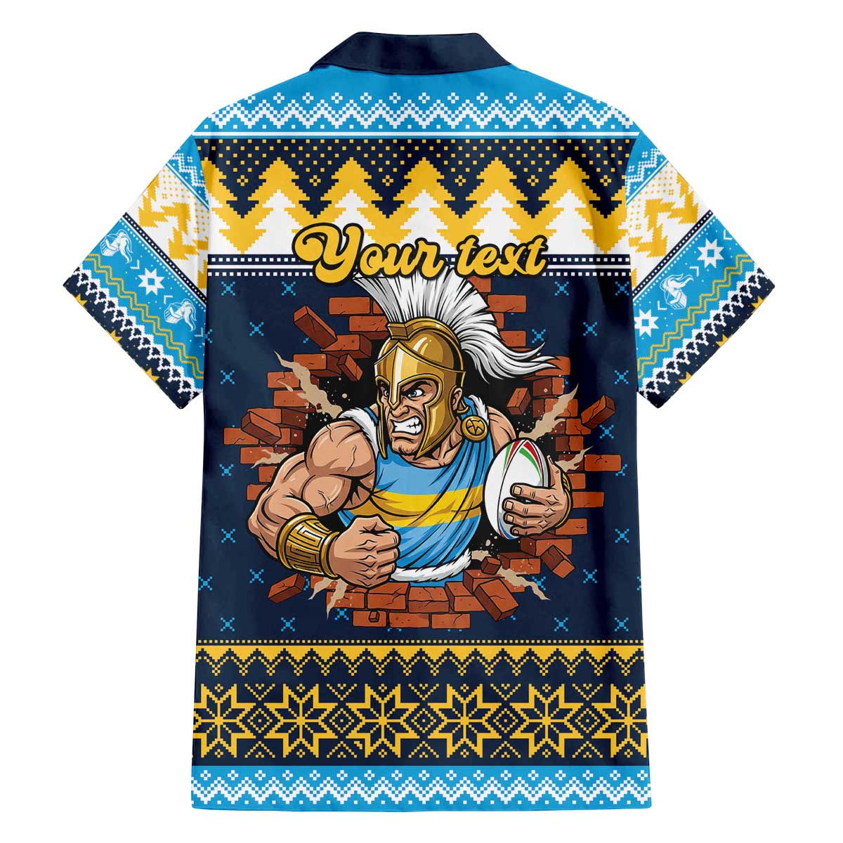 Santa’s Titan Warrior Personalized Family Matching Off The Shoulder Long Sleeve Dress and Hawaiian Shirt Christmas Rugby League Spirit - Aussie Hoodie