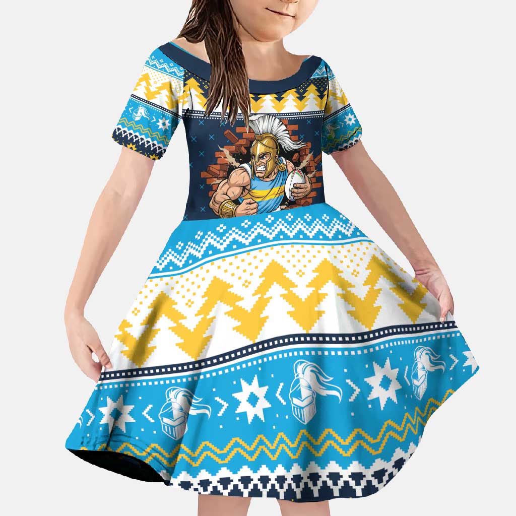 Santa’s Titan Warrior Personalized Family Matching Off Shoulder Maxi Dress and Hawaiian Shirt Christmas Rugby League Spirit - Aussie Hoodie