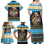 Santa’s Titan Warrior Personalized Family Matching Off Shoulder Maxi Dress and Hawaiian Shirt Christmas Rugby League Spirit - Aussie Hoodie