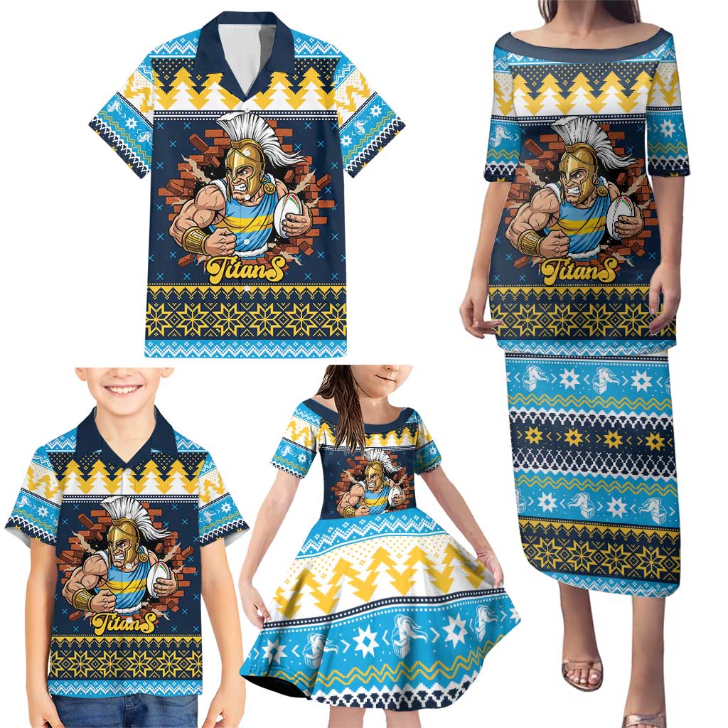 Santa’s Titan Warrior Personalized Family Matching Puletasi and Hawaiian Shirt Christmas Rugby League Spirit - Aussie Hoodie
