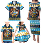 Santa’s Titan Warrior Personalized Family Matching Puletasi and Hawaiian Shirt Christmas Rugby League Spirit - Aussie Hoodie