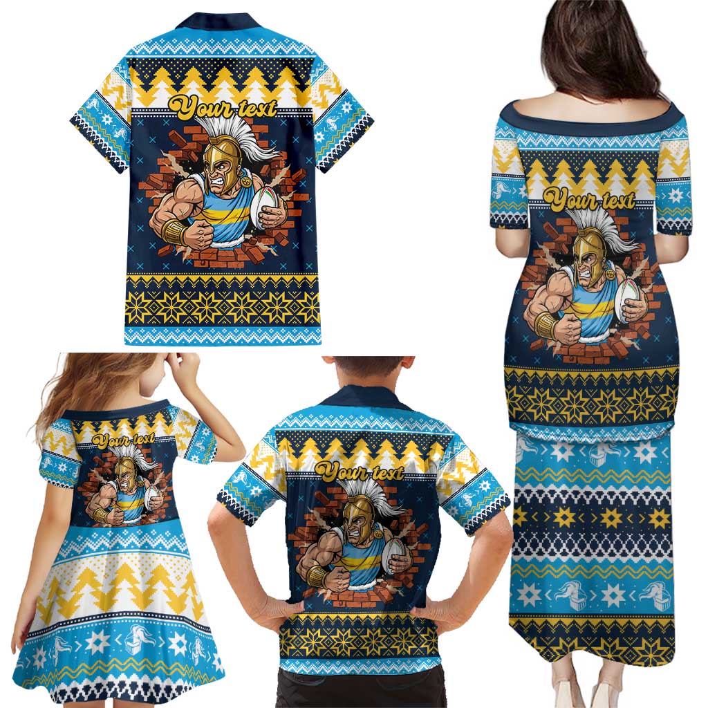 Santa’s Titan Warrior Personalized Family Matching Puletasi and Hawaiian Shirt Christmas Rugby League Spirit - Aussie Hoodie