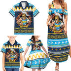 Santa’s Titan Warrior Personalized Family Matching Summer Maxi Dress and Hawaiian Shirt Christmas Rugby League Spirit - Aussie Hoodie