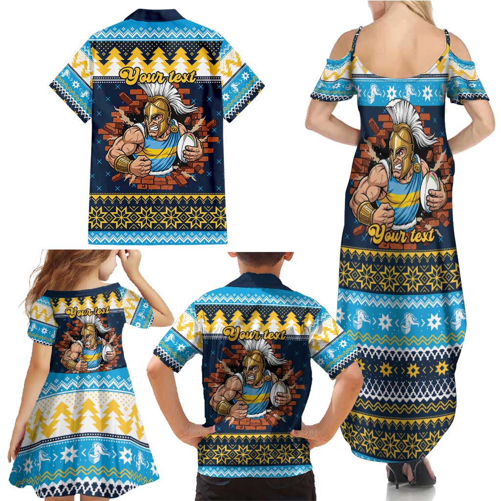 Santa’s Titan Warrior Personalized Family Matching Summer Maxi Dress and Hawaiian Shirt Christmas Rugby League Spirit - Aussie Hoodie