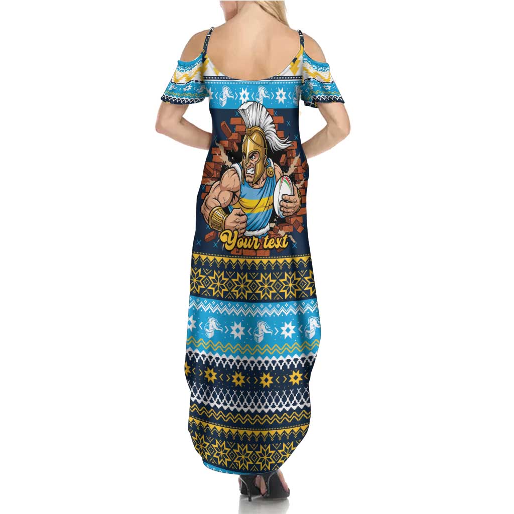Santa’s Titan Warrior Personalized Family Matching Summer Maxi Dress and Hawaiian Shirt Christmas Rugby League Spirit - Aussie Hoodie