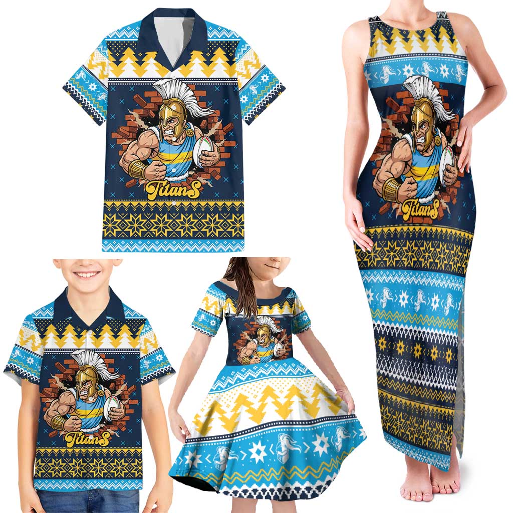 Santa’s Titan Warrior Personalized Family Matching Tank Maxi Dress and Hawaiian Shirt Christmas Rugby League Spirit - Aussie Hoodie