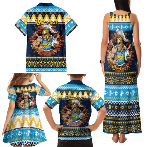 Santa’s Titan Warrior Personalized Family Matching Tank Maxi Dress and Hawaiian Shirt Christmas Rugby League Spirit - Aussie Hoodie