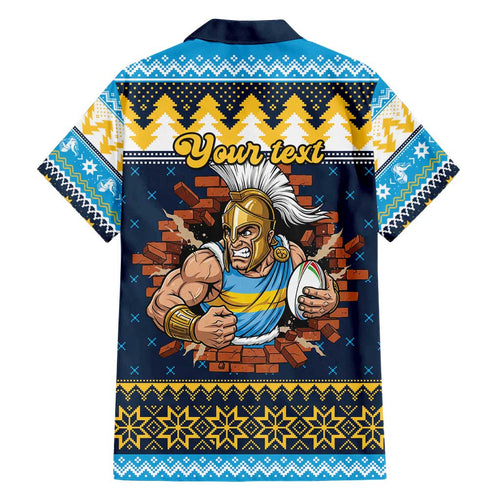 Santa’s Titan Warrior Personalized Hawaiian Shirt Christmas Rugby League Spirit - Aussie Hoodie