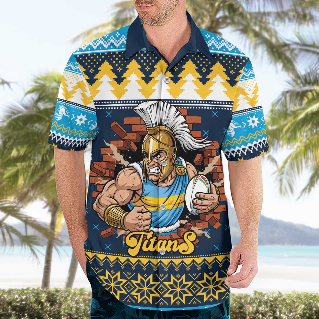 Santa’s Titan Warrior Personalized Hawaiian Shirt Christmas Rugby League Spirit - Aussie Hoodie