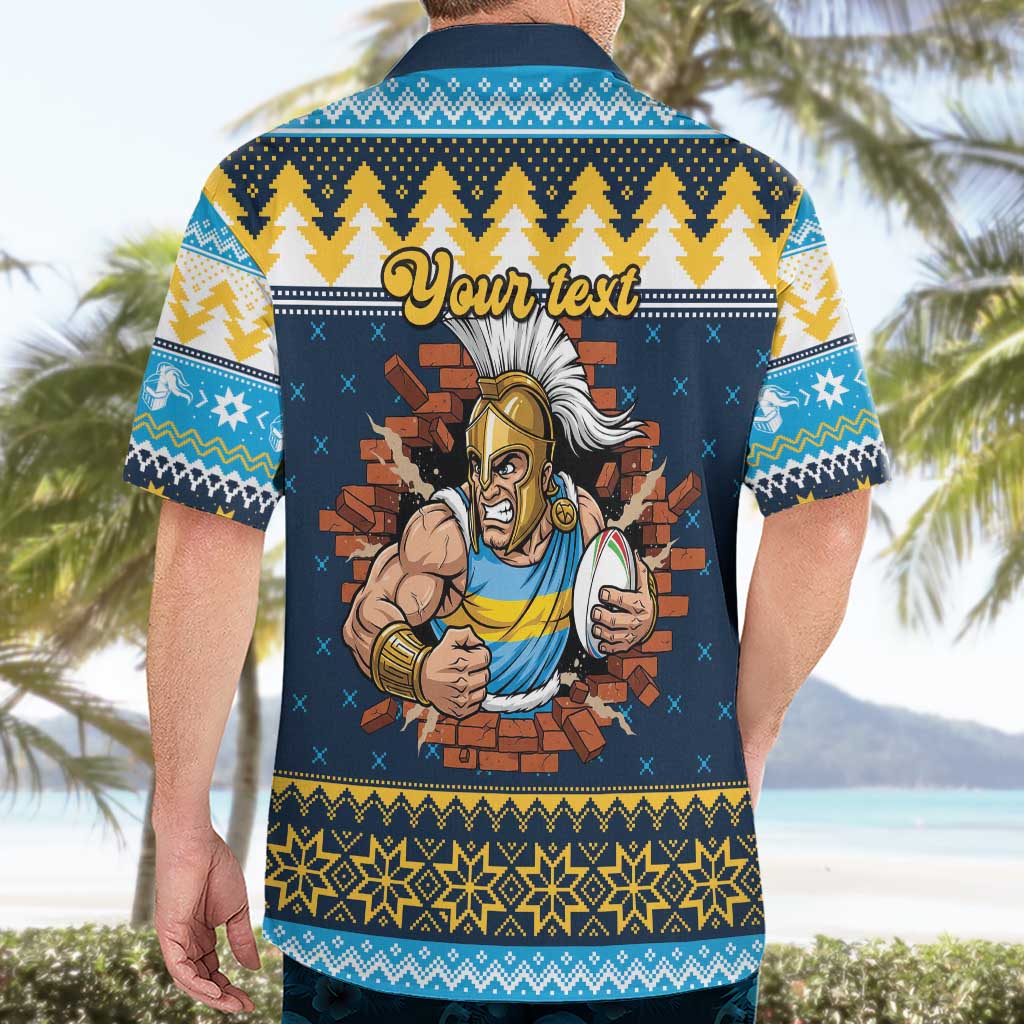 Santa’s Titan Warrior Personalized Hawaiian Shirt Christmas Rugby League Spirit - Aussie Hoodie