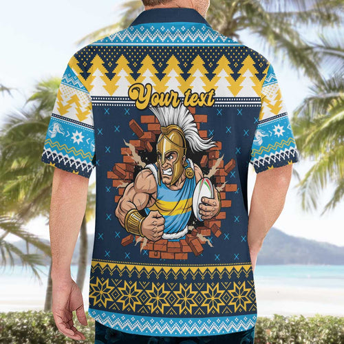 Santa’s Titan Warrior Personalized Hawaiian Shirt Christmas Rugby League Spirit - Aussie Hoodie