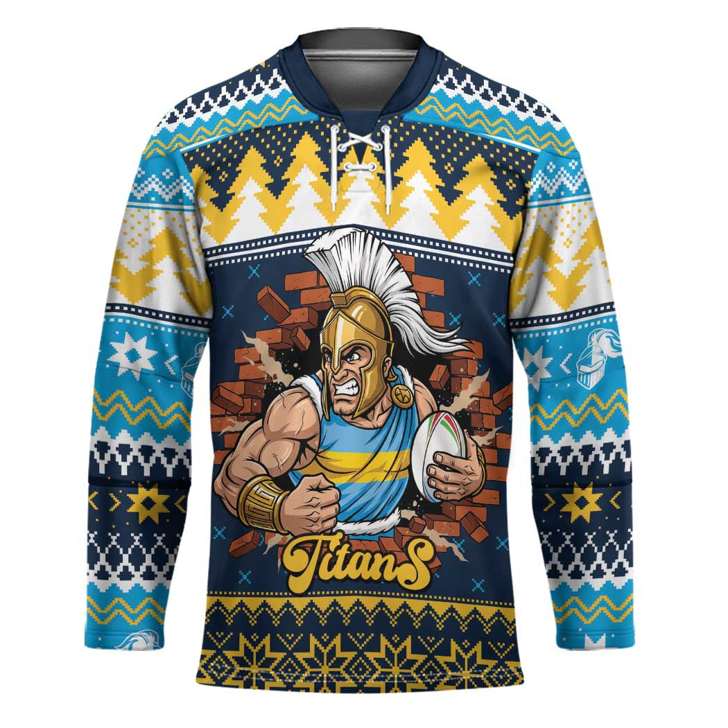 Santa’s Titan Warrior Personalized Hockey Jersey Christmas Rugby League Spirit - Aussie Hoodie