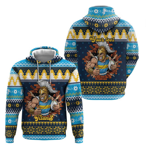 Santa’s Titan Warrior Personalized Hoodie Christmas Rugby League Spirit - Aussie Hoodie