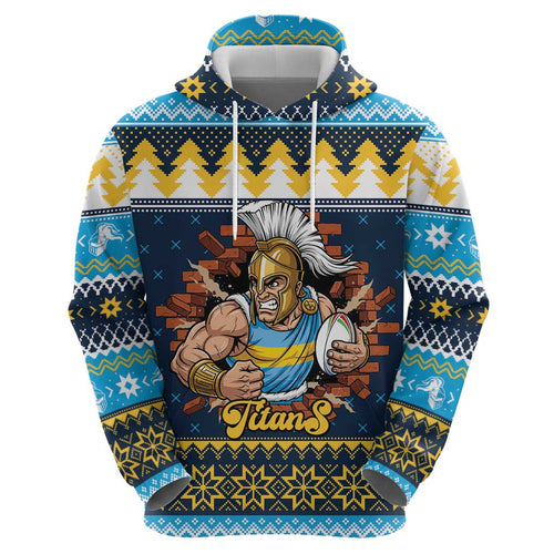 Santa’s Titan Warrior Personalized Hoodie Christmas Rugby League Spirit - Aussie Hoodie