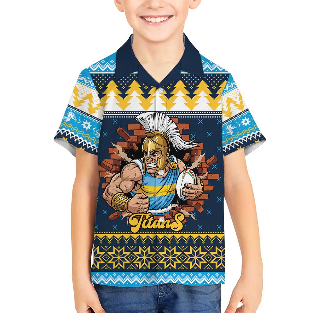 Santa’s Titan Warrior Personalized Kid Hawaiian Shirt Christmas Rugby League Spirit - Aussie Hoodie