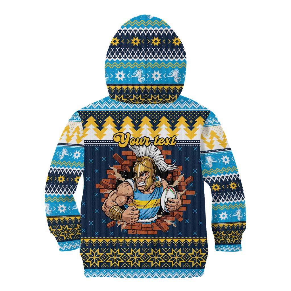 Santa’s Titan Warrior Personalized Kid Hoodie Christmas Rugby League Spirit - Aussie Hoodie