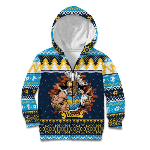 Santa’s Titan Warrior Personalized Kid Hoodie Christmas Rugby League Spirit - Aussie Hoodie