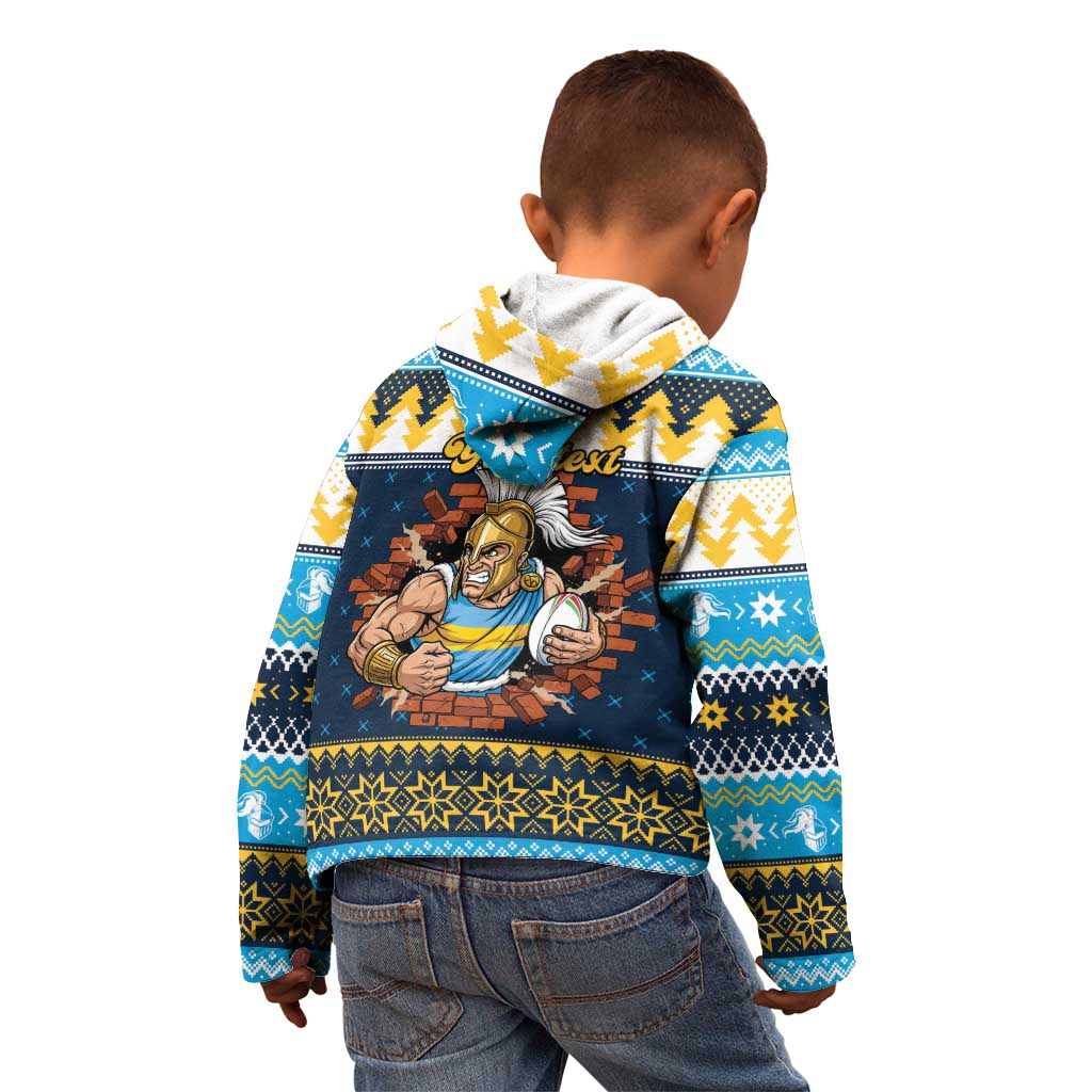 Santa’s Titan Warrior Personalized Kid Hoodie Christmas Rugby League Spirit - Aussie Hoodie