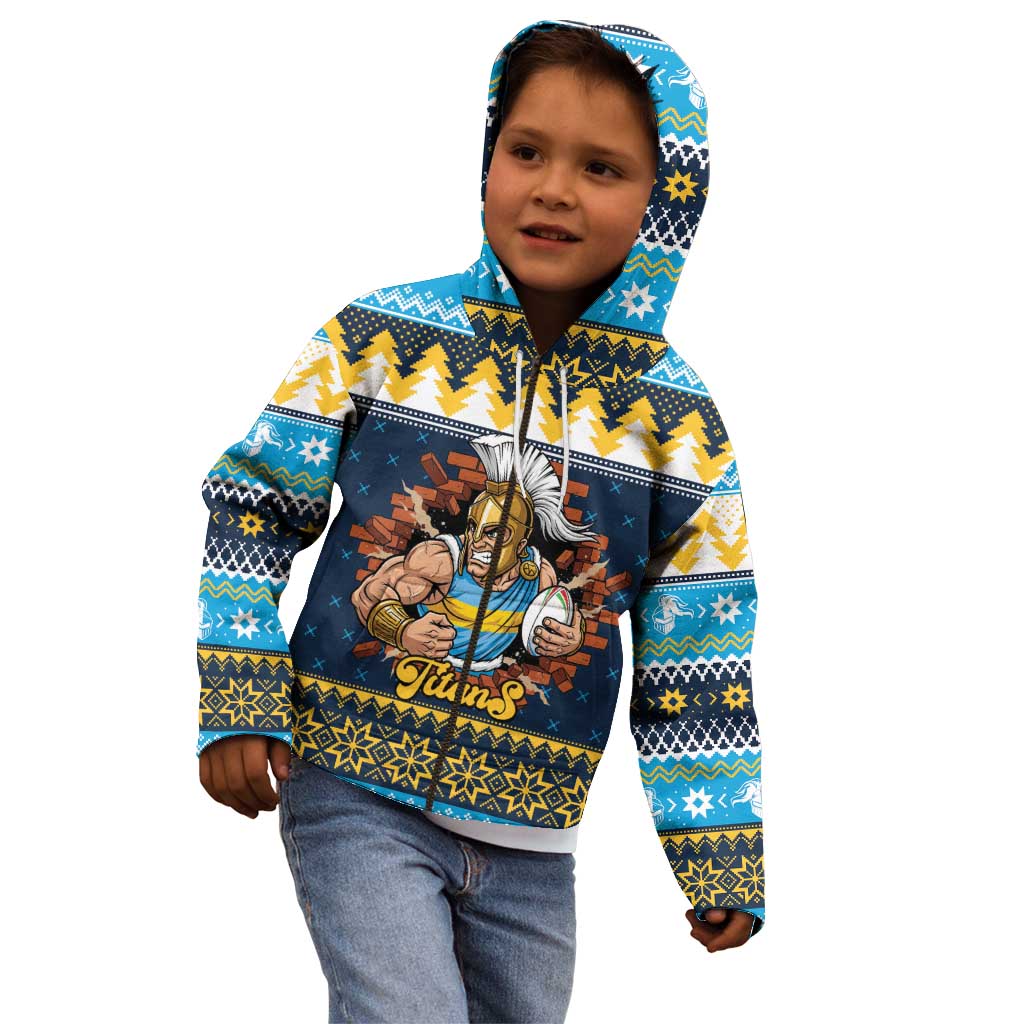 Santa’s Titan Warrior Personalized Kid Hoodie Christmas Rugby League Spirit - Aussie Hoodie