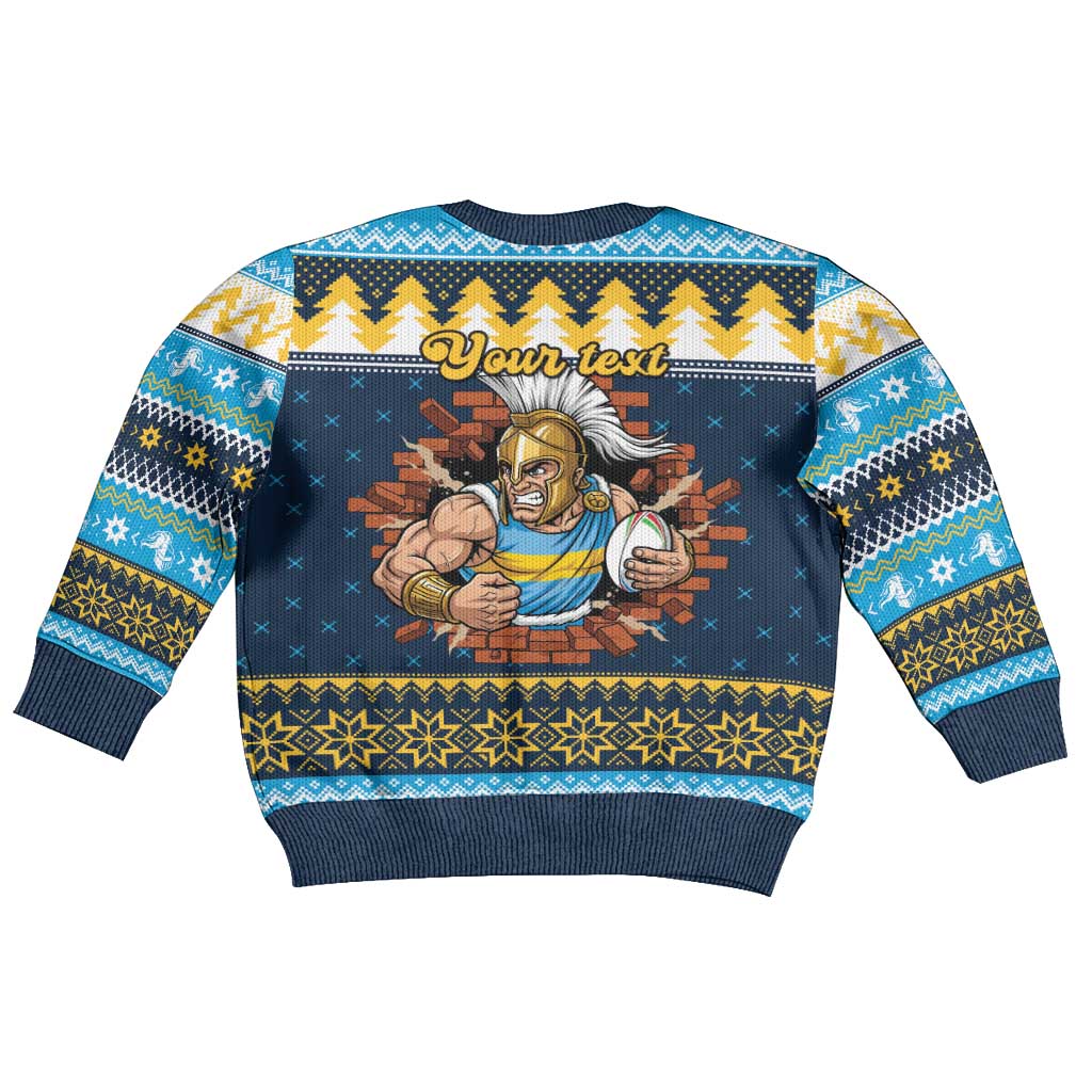 Santa’s Titan Warrior Personalized Kid Ugly Christmas Sweater Christmas Rugby League Spirit - Aussie Hoodie