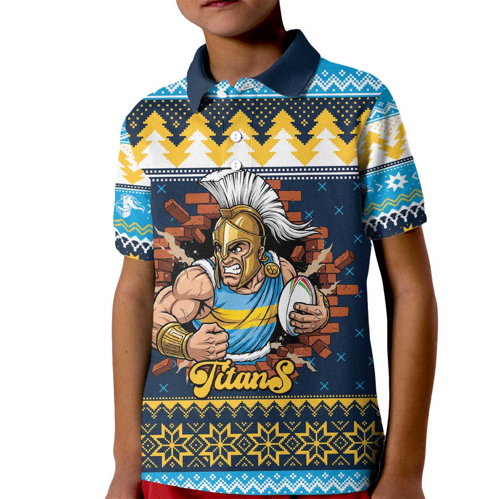 Santa’s Titan Warrior Personalized Kid Polo Shirt Christmas Rugby League Spirit - Aussie Hoodie