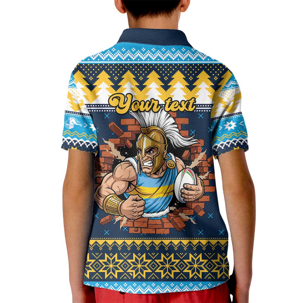 Santa’s Titan Warrior Personalized Kid Polo Shirt Christmas Rugby League Spirit - Aussie Hoodie