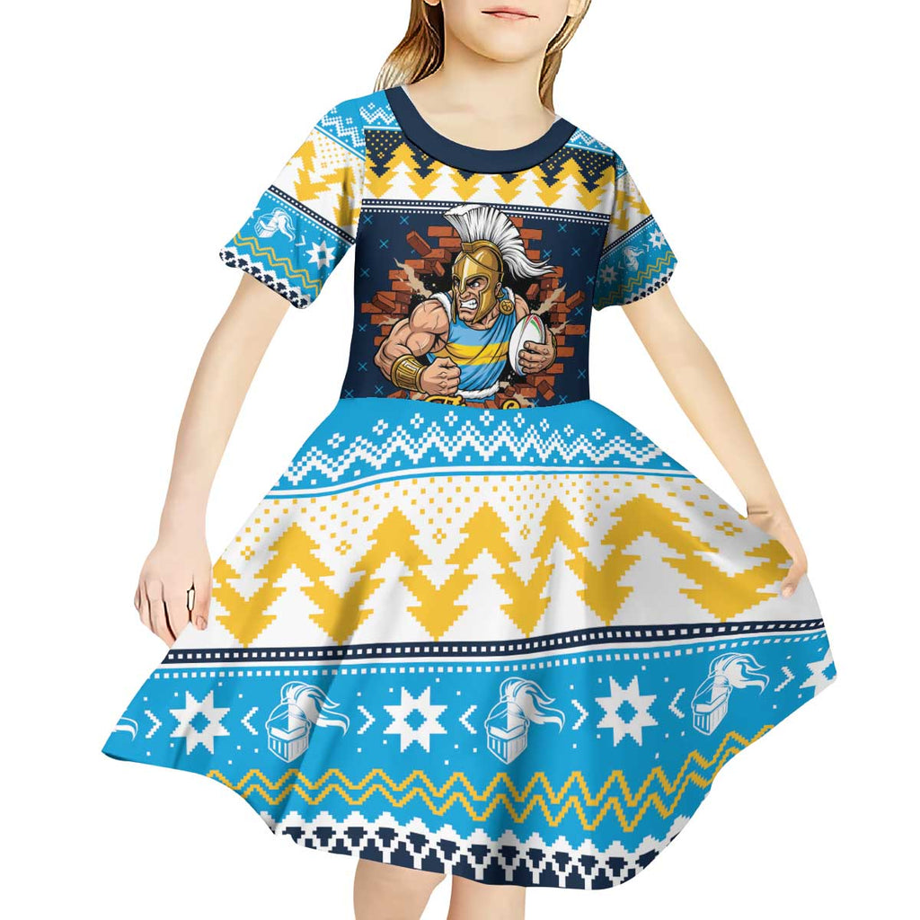 Santa’s Titan Warrior Personalized Kid Short Sleeve Dress Christmas Rugby League Spirit - Aussie Hoodie