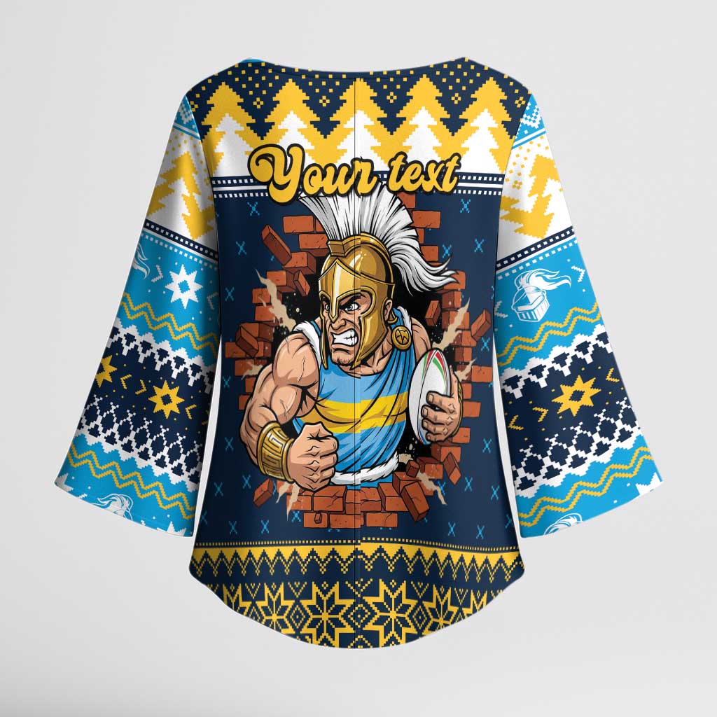 Santa’s Titan Warrior Personalized Kimono Sleeve Blouse Christmas Rugby League Spirit - Aussie Hoodie