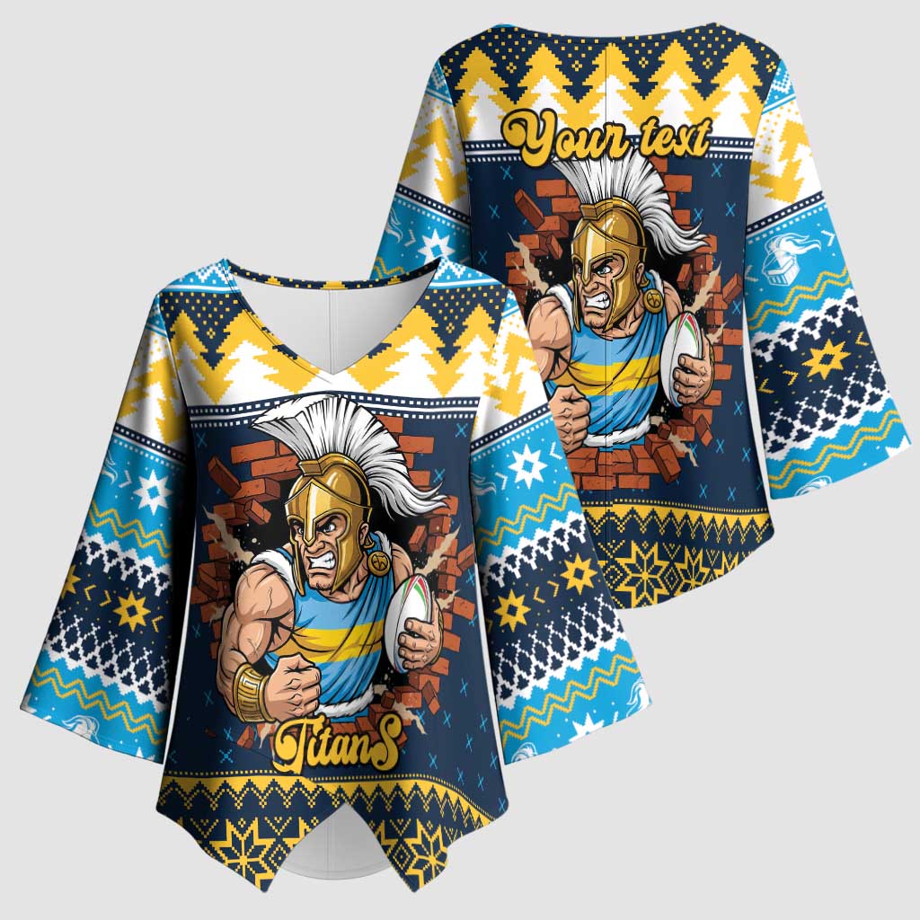Santa’s Titan Warrior Personalized Kimono Sleeve Blouse Christmas Rugby League Spirit - Aussie Hoodie