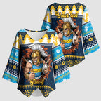 Santa’s Titan Warrior Personalized Kimono Sleeve Blouse Christmas Rugby League Spirit - Aussie Hoodie