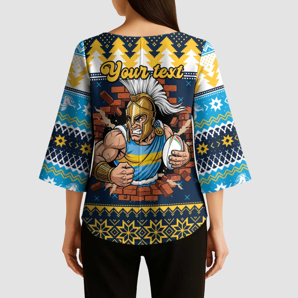 Santa’s Titan Warrior Personalized Kimono Sleeve Blouse Christmas Rugby League Spirit - Aussie Hoodie