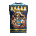 Santa’s Titan Warrior Personalized Christmas Knitted V-Neck Vest Christmas Rugby League Spirit - Aussie Hoodie
