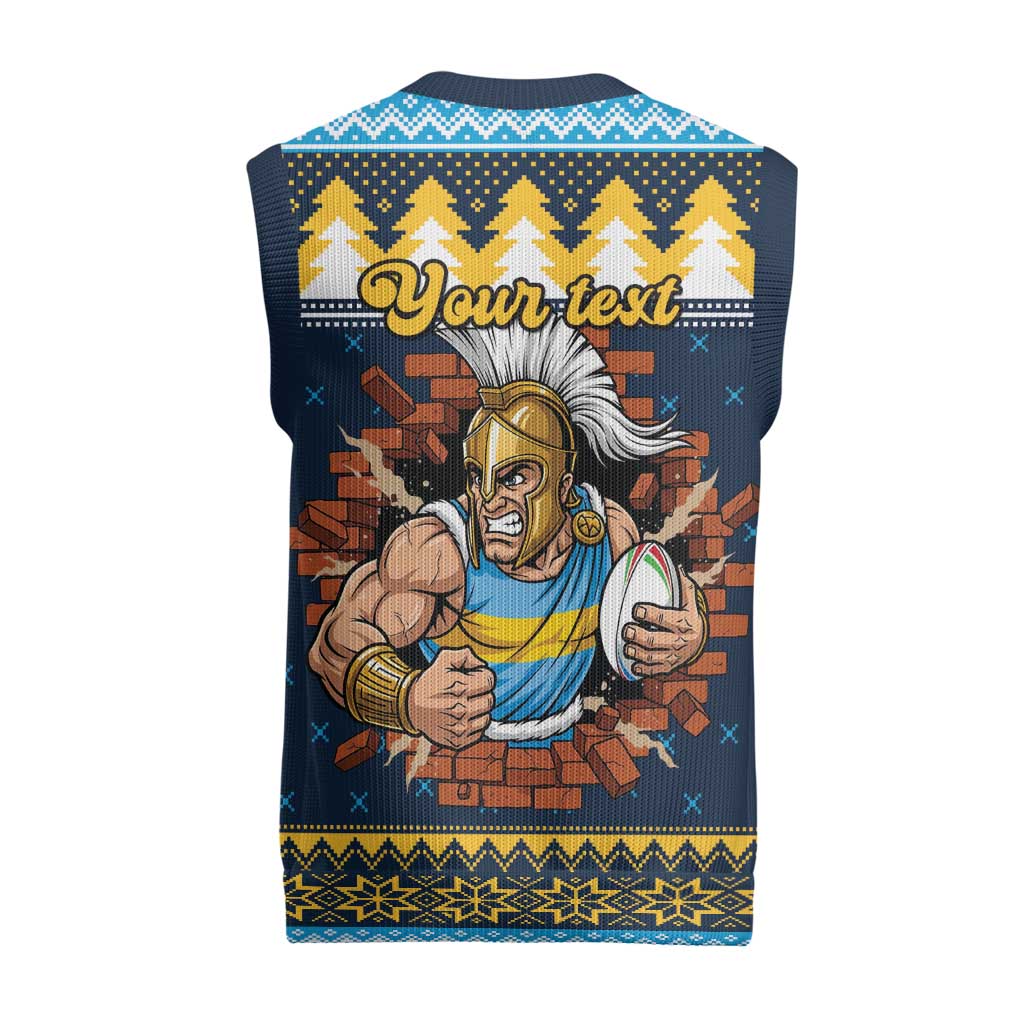 Santa’s Titan Warrior Personalized Christmas Knitted V-Neck Vest Christmas Rugby League Spirit - Aussie Hoodie