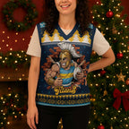 Santa’s Titan Warrior Personalized Christmas Knitted V-Neck Vest Christmas Rugby League Spirit - Aussie Hoodie